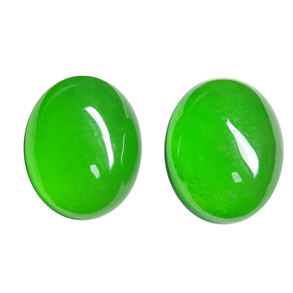 Wholesale 20x25mm Myanmar Natural Jadeite Oval Shape Flatback Cabochon Jadeite Ring