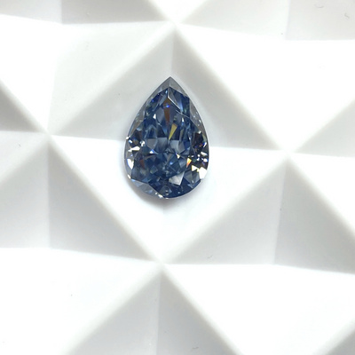 High Quality VVS1 Blue Moissanite 9x13mm 8x12mm 5ct 4ct Lab Grown Pear Cut Moissanite GRA Blue