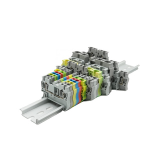 Hot sales push in terminal block wire connector quick wiring combined spring terminal din rail terminal block