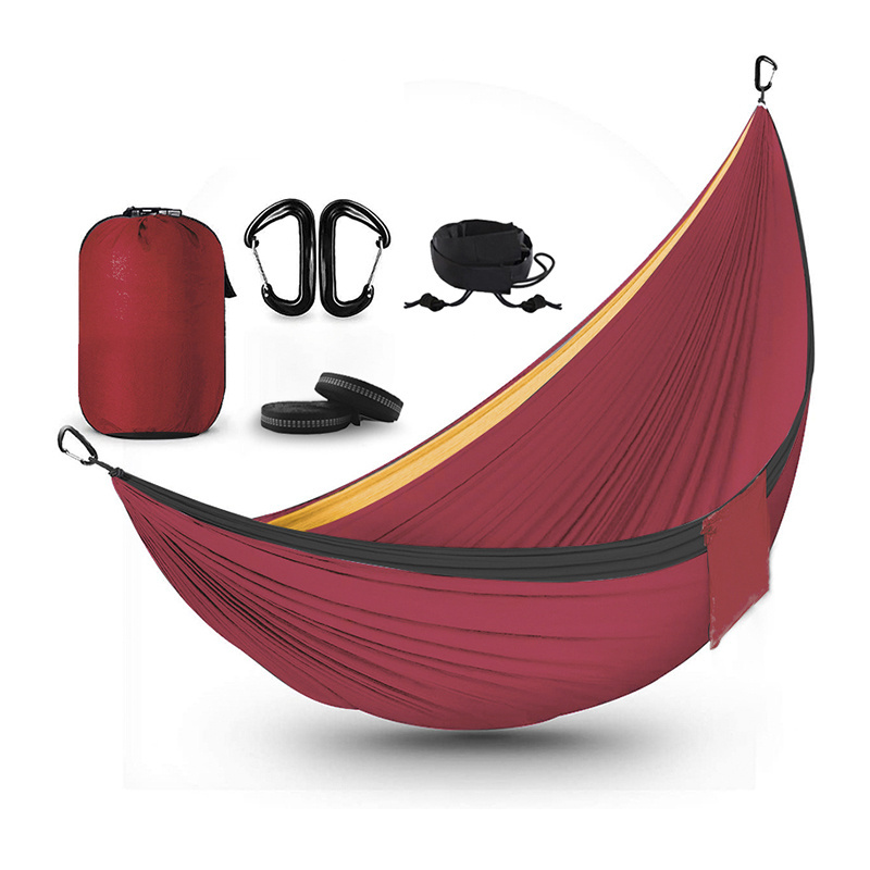 Outdoor polyester green portable camping hammock