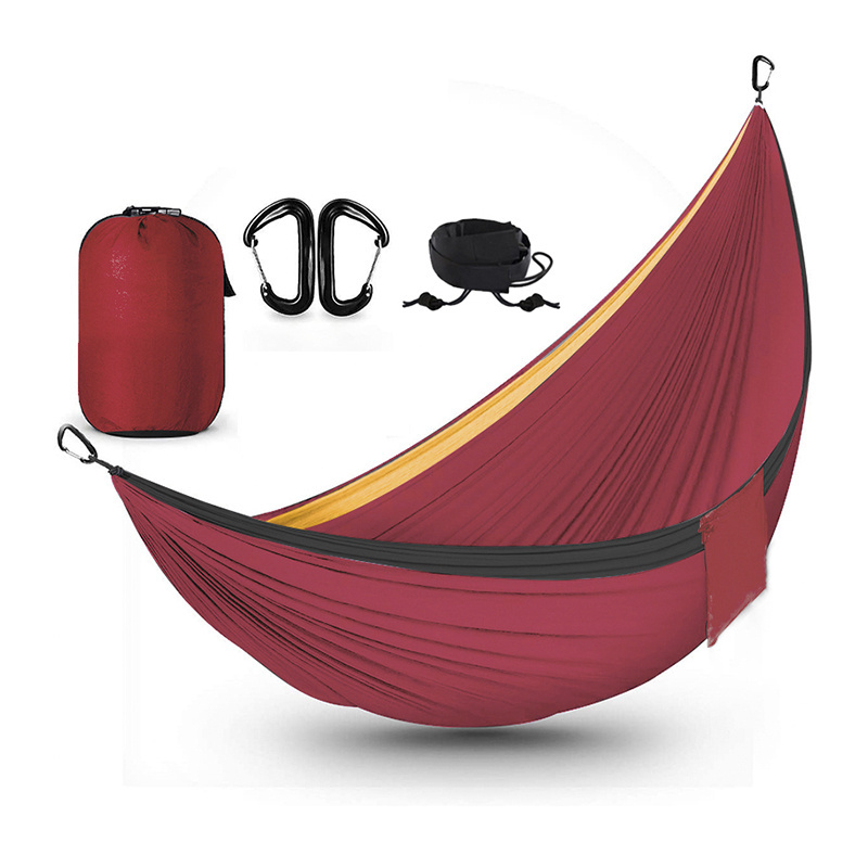 Outdoor polyester green portable camping hammock