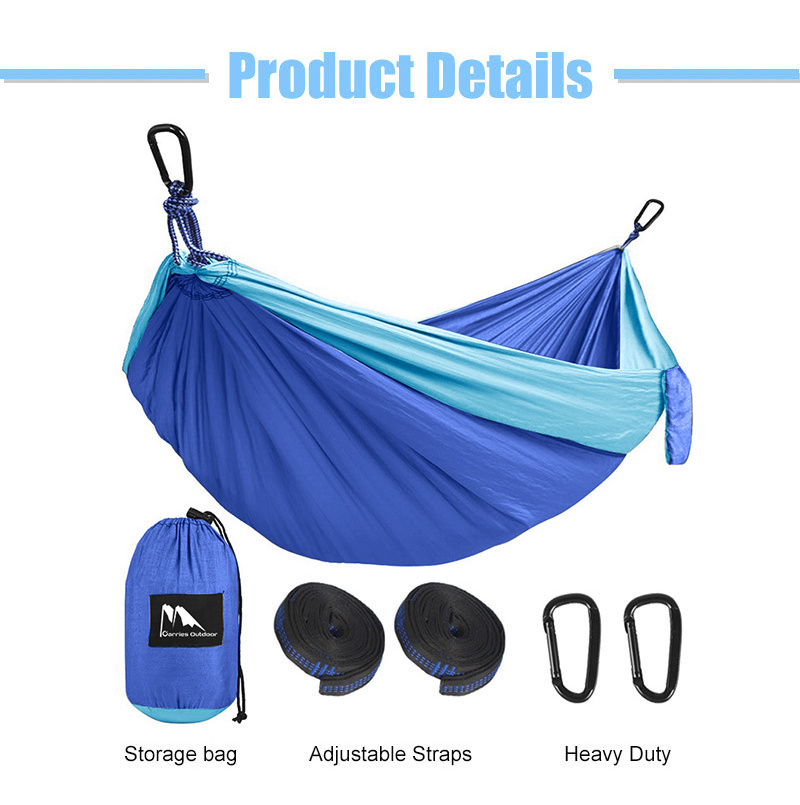 Lightweight Outdoor 210T Parachute Nylon Camping Hiking Recycled Hammock for Leisure