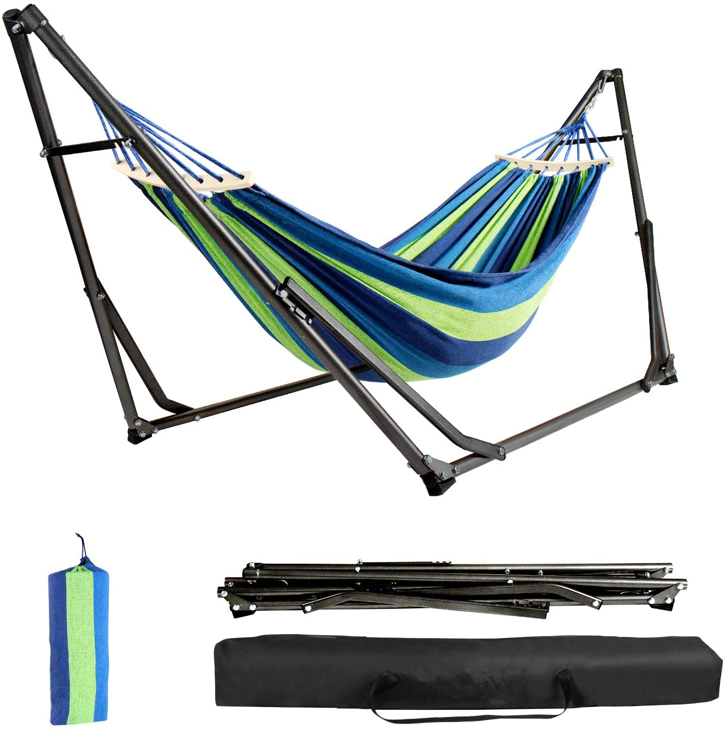 Outdoor Camping Double Hammock Stand Portable Hammock with Stand