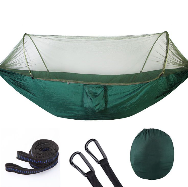 OEM ODM Lightweight 210t Nylon Portable Travel Camping Mosquito Net Nylon Hammock Swing Nylon Tent Hammock With Mosquito Net