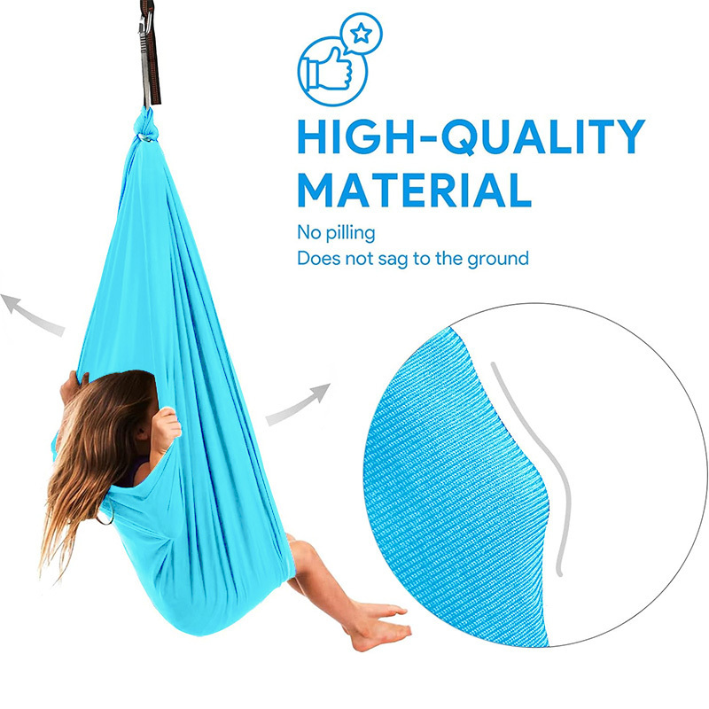 OEM ODM Children sensory therapy swing for kids elastic hanging hammock indoor nylon single double layers outdoor