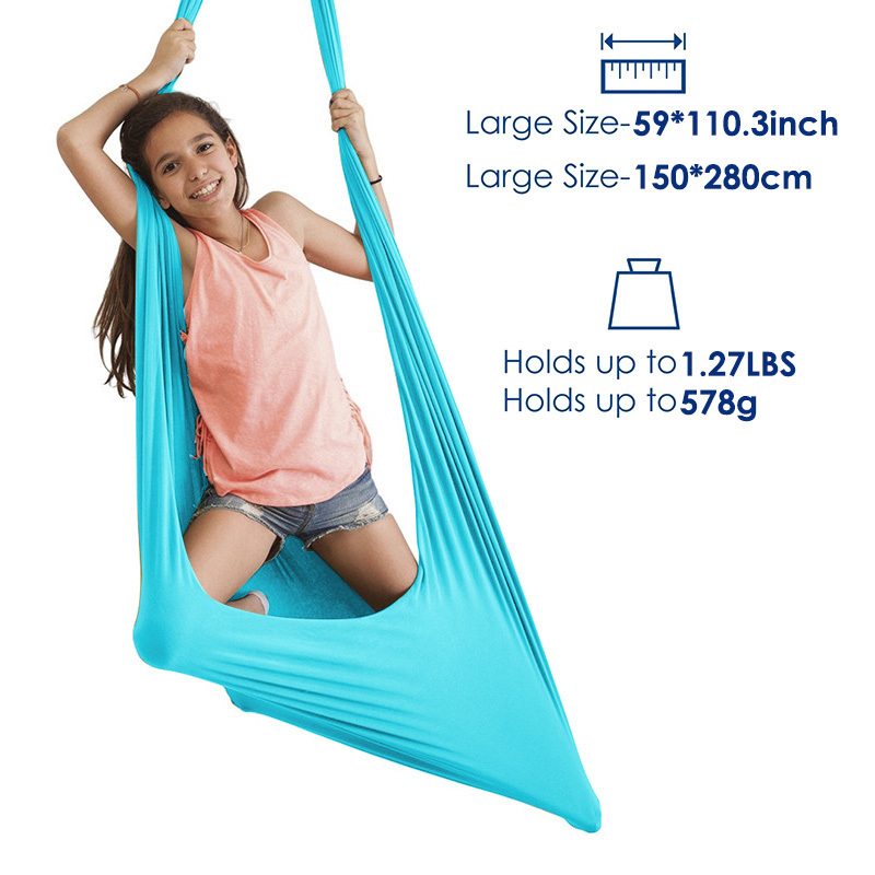 OEM ODM Children sensory therapy swing for kids elastic hanging hammock indoor nylon single double layers outdoor