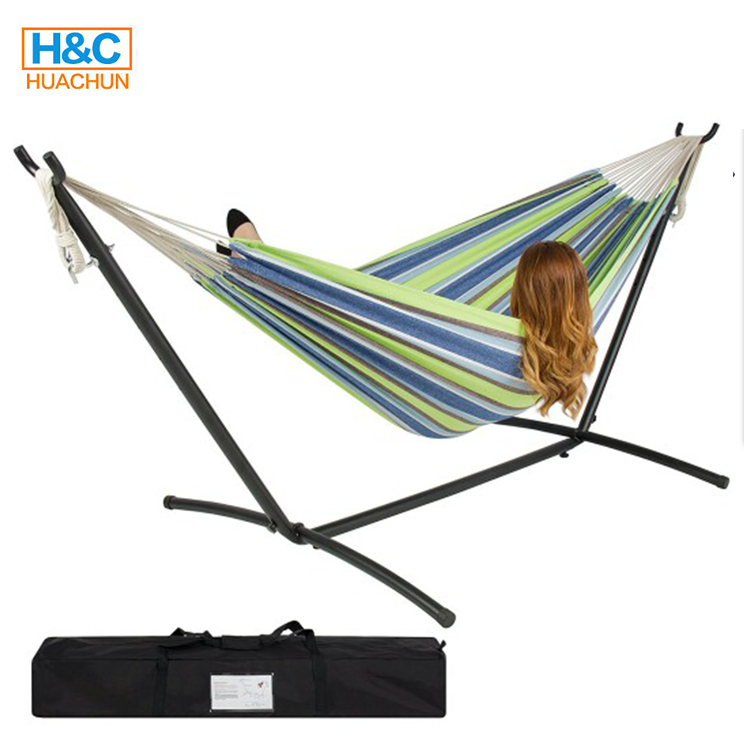 Camping Indoor Outdoor Double 2 -person Hammock with Space-Saving Heavy Duty Steel Stand