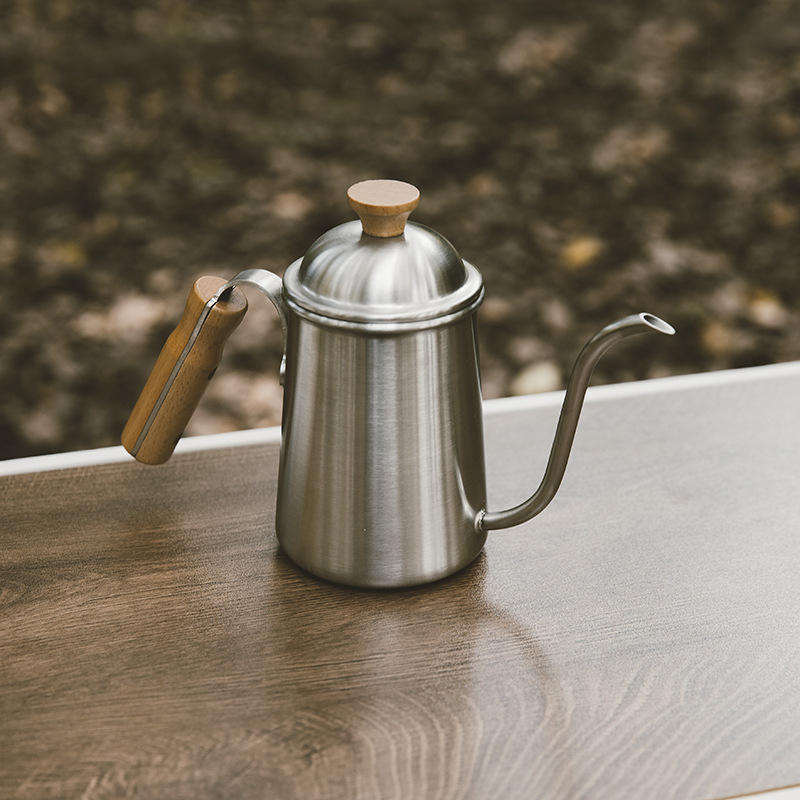 Custom Wooden Handle Stainless Steel Espresso Tea Pot Drip Gooseneck Coffee Pour Over Kettle