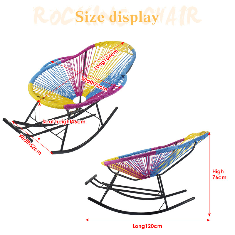 Popular Outdoor Garden Leisure Poly Rattan Lounge Wicker Rocking Acapulco Chair Easy to Open