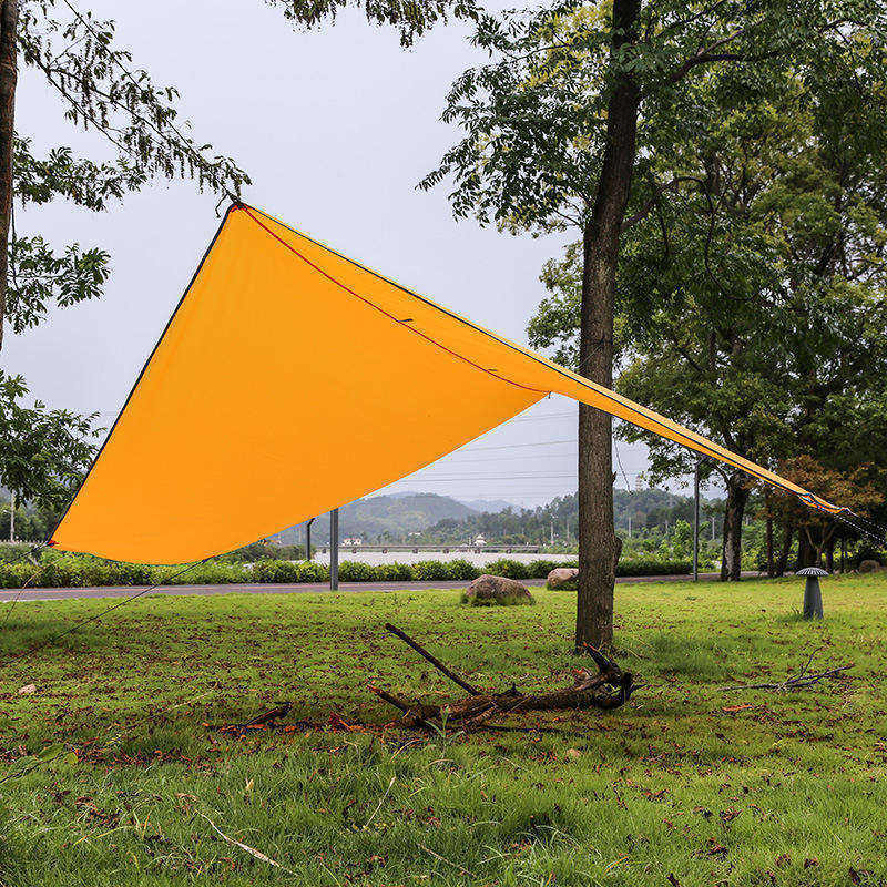 Waterproof Polyester Ripstop Coated Fly Sheet Sun Shelter Hammock Tent for Outdoor Camping Beach Use with PU Rain Fly