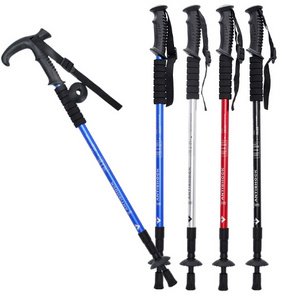 Outdoor Ultralight Foldable Trekking Pole Nordic Walking Stick Aluminum Telescopic Hiking Pole with Flip Lock