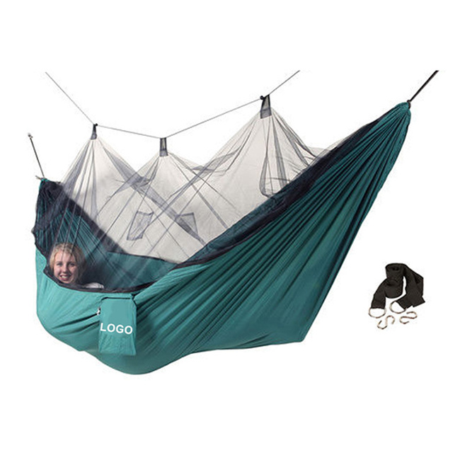 Customization Nylon Wholesale Portable Lightweight Camping Hammock with Mosquito Net