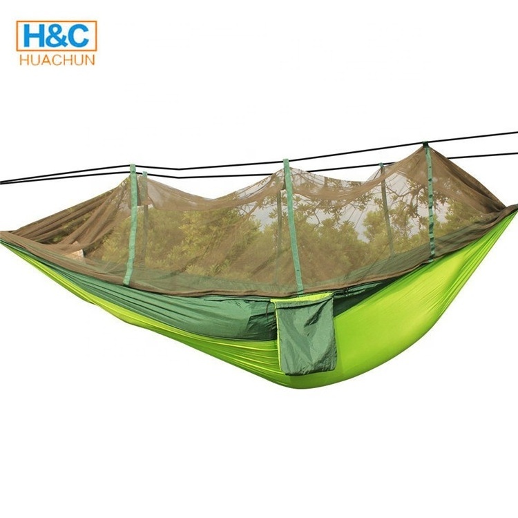 Customization Nylon Wholesale Portable Lightweight Camping Hammock with Mosquito Net