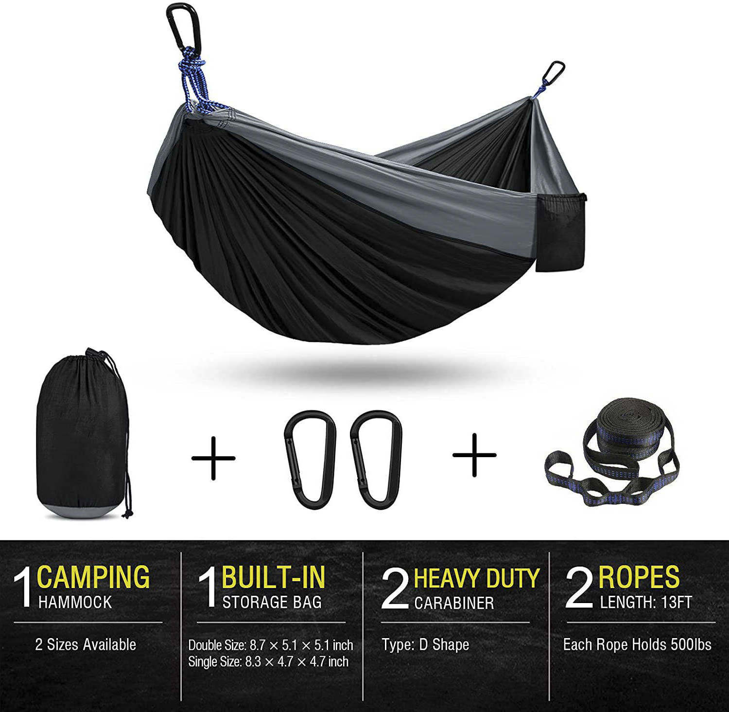 Nylon Portable Swing Ultralight Hammock Custom Logo Printing Hamacas Tent Hammocks Outdoor Camping Hiking Travel backpacking