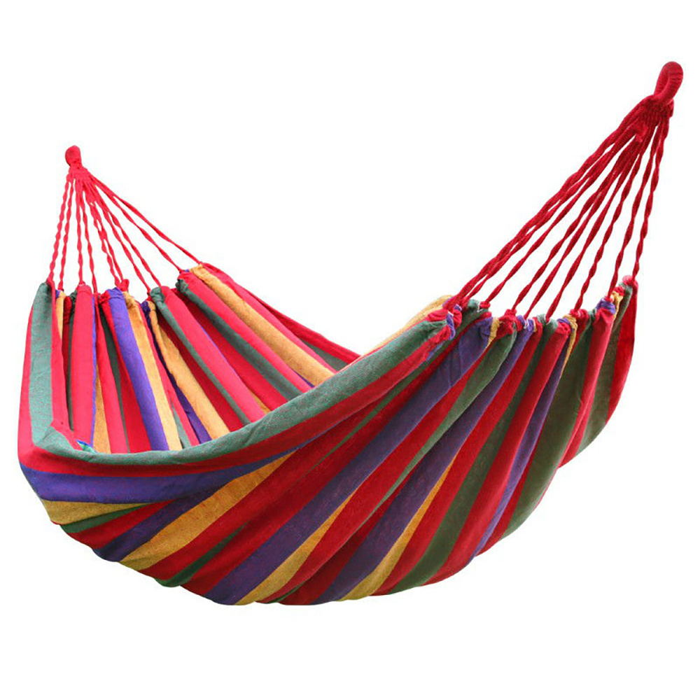 Outdoor Canvas Curved Stick Swing Stick Anti-rollover Single Double Canvas Cotton Brazilian Hammock