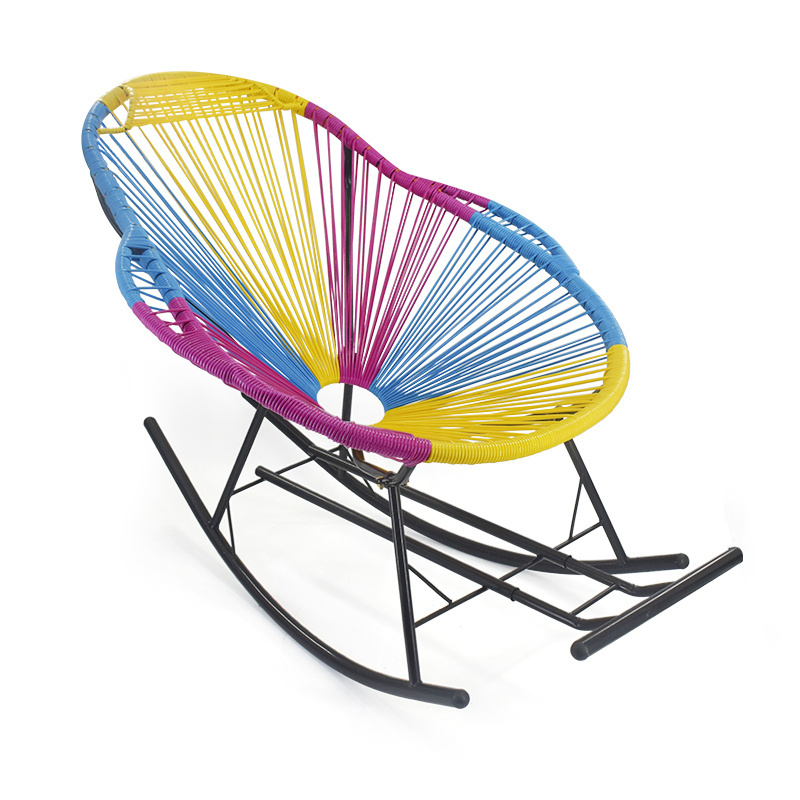 Popular Outdoor Garden Leisure Poly Rattan Lounge Wicker Rocking Acapulco Chair Easy to Open