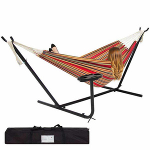 Promotional Outdoor Hammock With Frame Double Space Saving Steel Stand