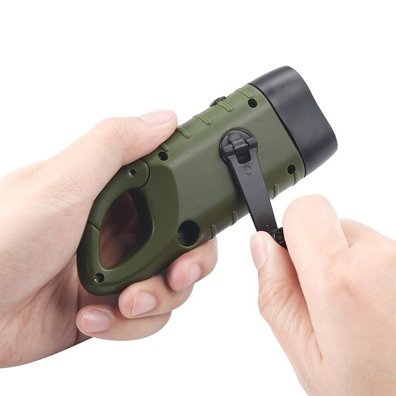 Hand Crank Solar Powered Flashlight, Emergency Rechargeable LED Flashlight, Survival Flashlight