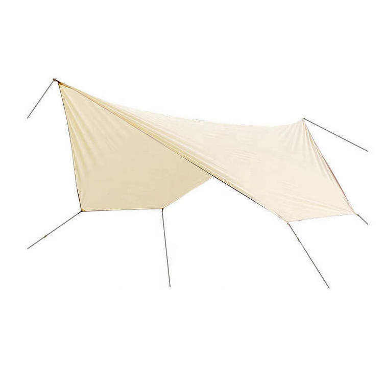 Waterproof Polyester Ripstop Coated Fly Sheet Sun Shelter Hammock Tent for Outdoor Camping Beach Use with PU Rain Fly