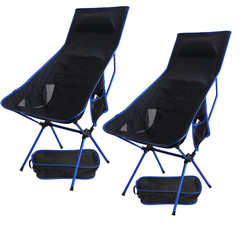 Portable aluminum alloy outdoor leisure high back lightweight folding camping chair