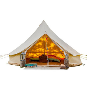 Heavy Duty Waterproof Outdoor Camping Cotton Canvas Teepee Yurt 5m Bell Glamping Touareg Tent