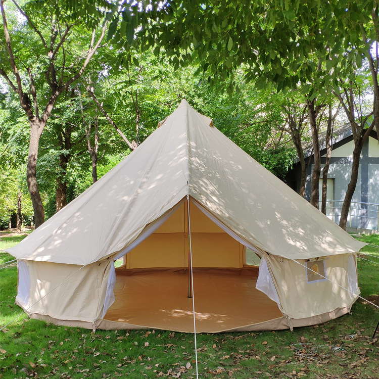 Heavy Duty Waterproof Outdoor Camping Cotton Canvas Teepee Yurt 5m Bell Glamping Touareg Tent