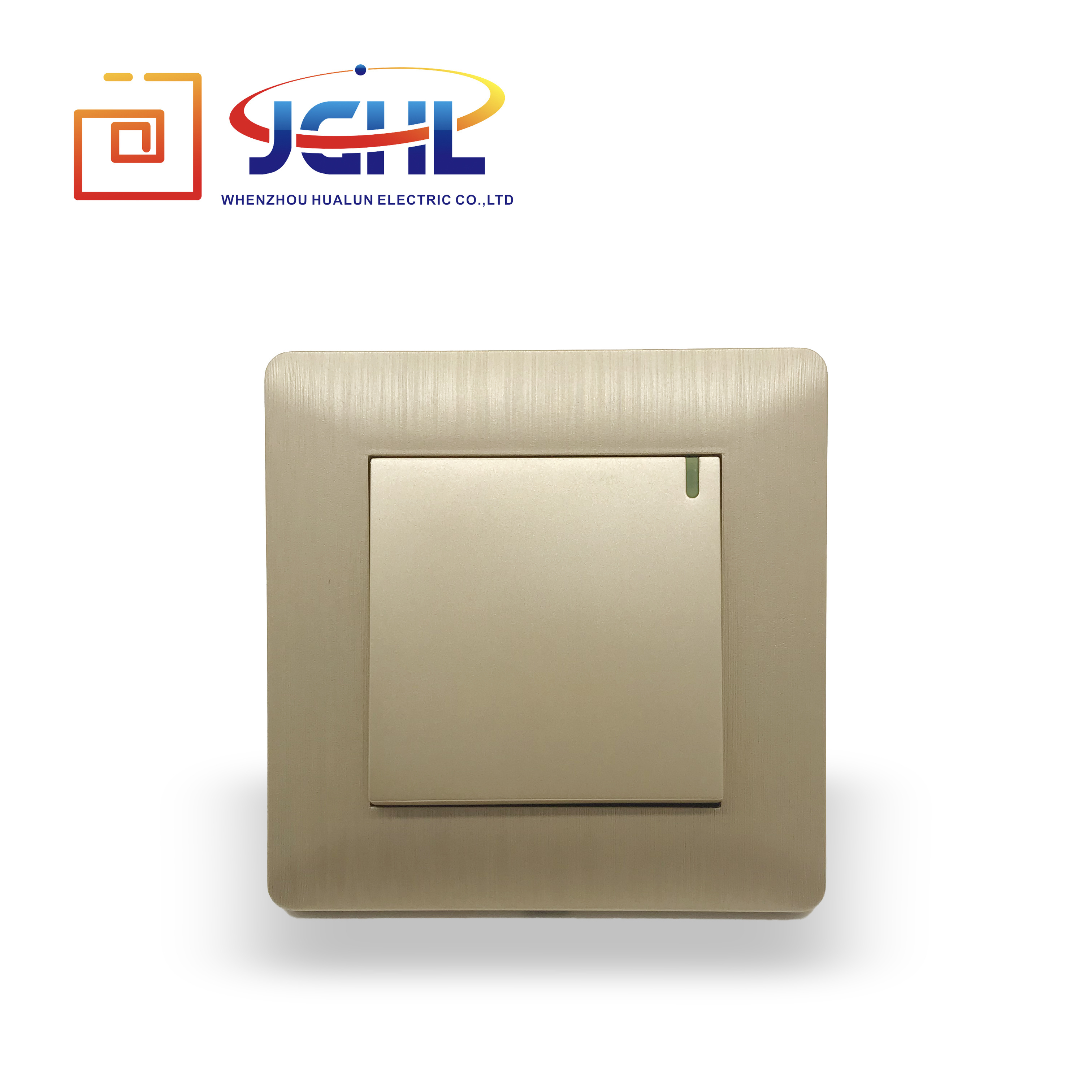 2019 New Mould Champagne Color Brushed Pc Shell 3 gang 1 way Wall Switch