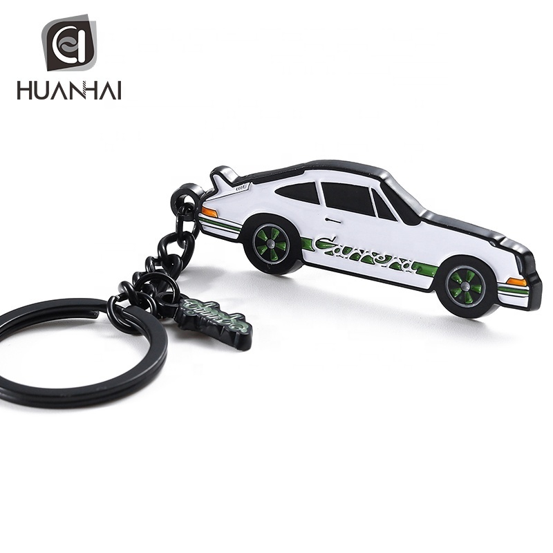 custom matt black metal soft enamel car parts car shape logo keychain for cars