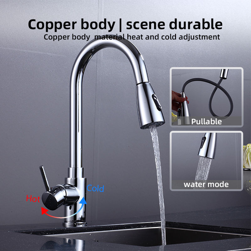 Hot And Cold Mixer Tap 304 Stainless Steel Brass Single Handle Pull Down Upc Kitchen Sink Faucet