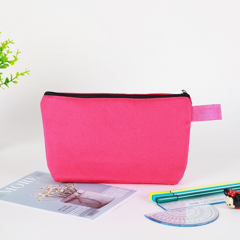 Wholesale Custom Design Logo full color Plain Organizer Gift Pencil Cotton Canvas Toiletry Travel Makeup Cosmetic Bag Pouch