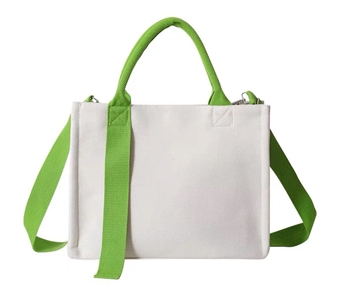 shopping cotton  tote reusable eco-friendly canvas  beach  bag for bag making fashion zipper leather canvas handbag tote bag