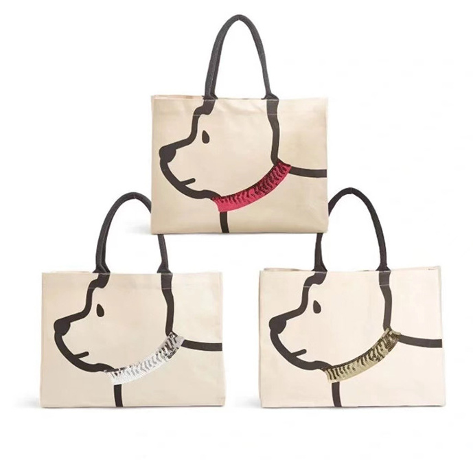 gift bag Promotion custom cotton heavy duty cotton packing canvas tote bag with logo dog canvas bag