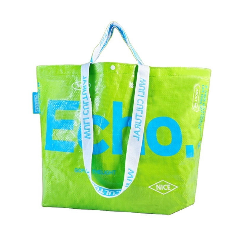 CUSTOM Logo Full Color Printing Design Reusable BOATE SHAPE Laminated Woven PP Shopping Tote Bag