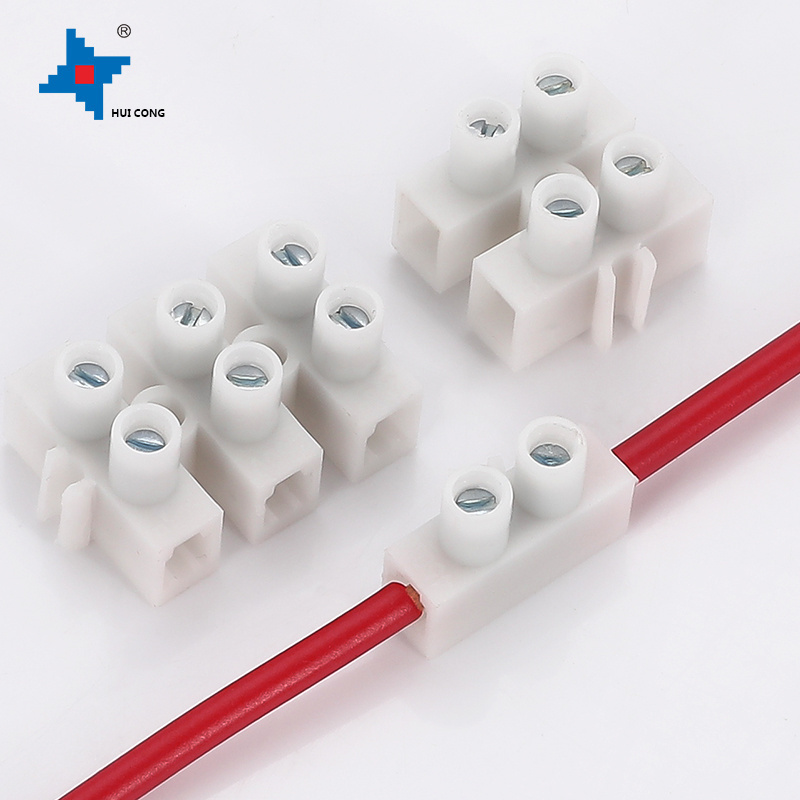 X3 Nylon Terminal Block 5/10/20/30/60/100A 12 Positon Plastic Bit Wire Connector With Fixed Screws White Copper Inside Clip