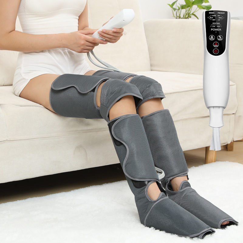 Calf Foot Knee Leg Massager Boots with Heat Air Compression for Circulation Relaxation 360 Full Wrap with Controller Easy Work