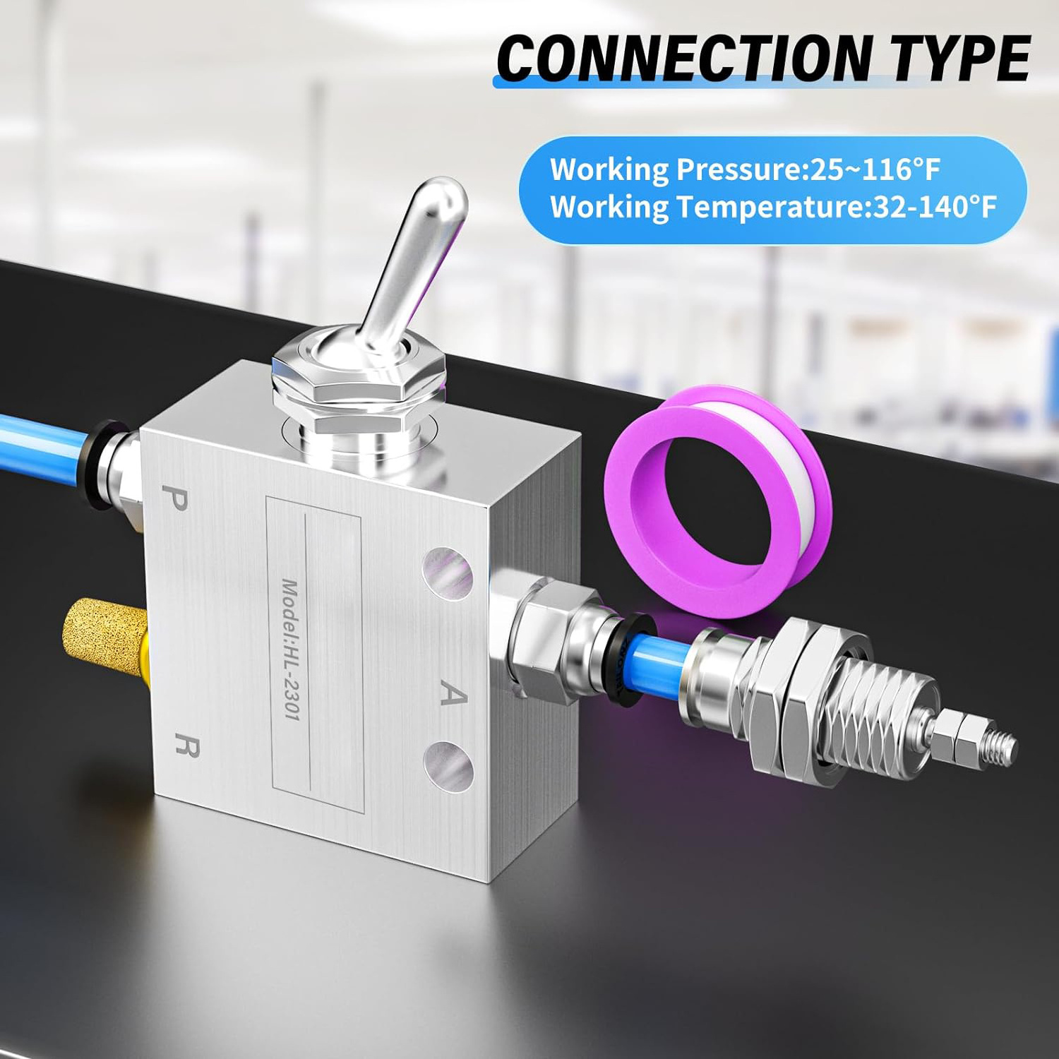 2 Position 3 Way Normally Air Mechanical Valve Pneumatic Valve Switching Directional Valve HL