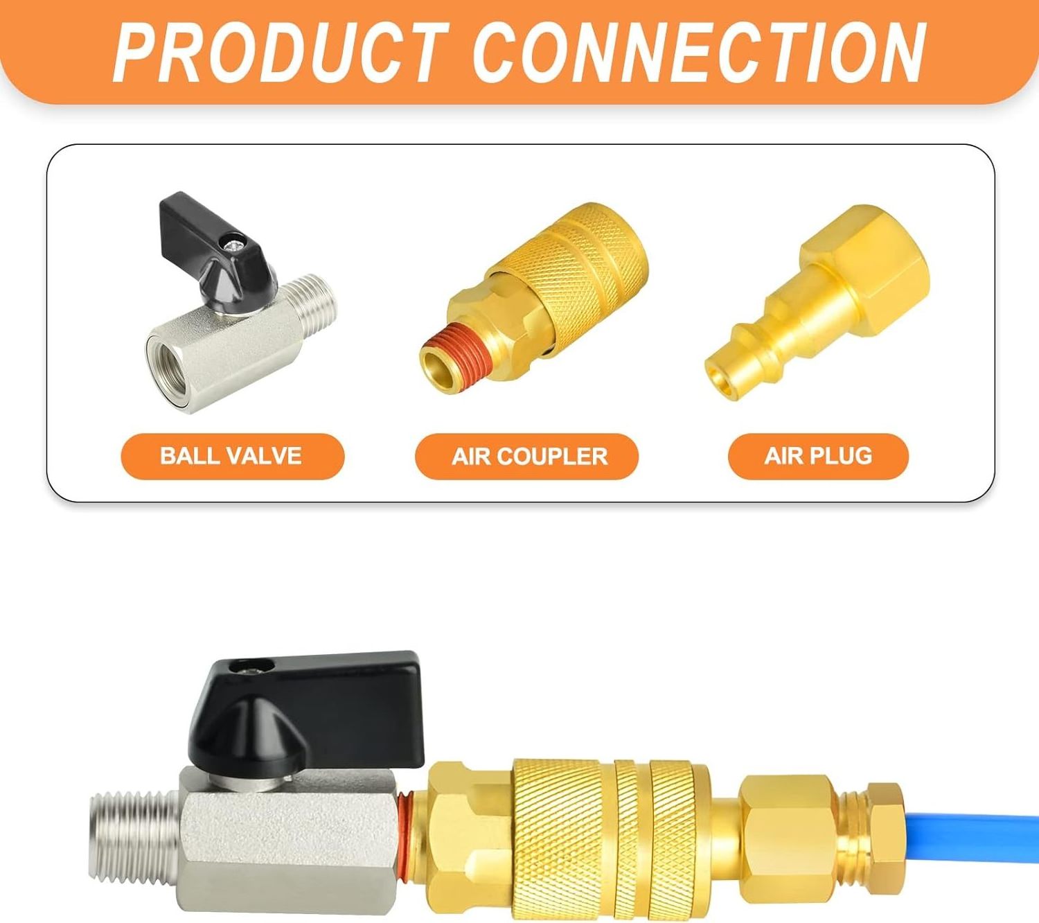 1/4 Inch Mini Brass Ball Valve Shut Off Switch, 1/4 Inch Male x Female NPT Thread Pipe Fitting