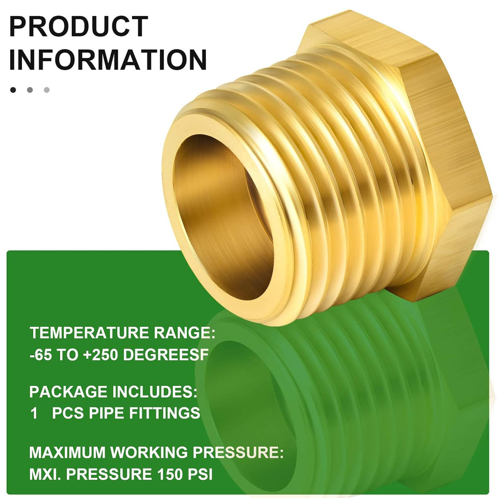 Brass reducer hexagonal sleeve threaded pipe joint female joint