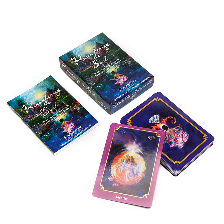 Unique custom tarot Playing Cards and guidebook printing card game with low price and high quality