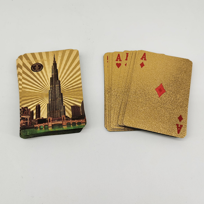 Cangnan Factory Emboss Surface Plastic Hand-washable Playing Cards Gold Deck Of Cards For Party Game Digimon Board Game Cards