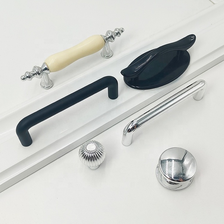 Plastic Handle Kitchen Silvery Cabinets Cupboards Dressers Furniture Pull Handle Drawer Door 3M Adhesive Knobs