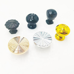 round Plastic Gold Silver Black Handles for Wardrobe Shoe Cabinet Drawer-Bedroom & Kitchen Furniture Knobs