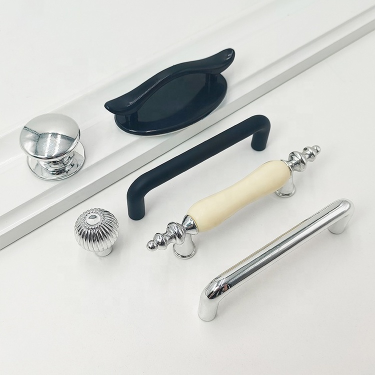 Plastic Handle Kitchen Silvery Cabinets Cupboards Dressers Furniture Pull Handle Drawer Door 3M Adhesive Knobs