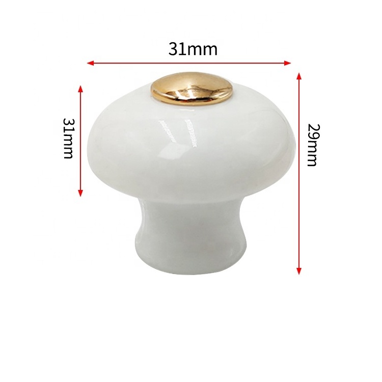 Plastic Knob and Handles Cabinet Drawer Pull Handle White Furniture Door Handles Mushroom Bedroom Kitchen Dresser Knop