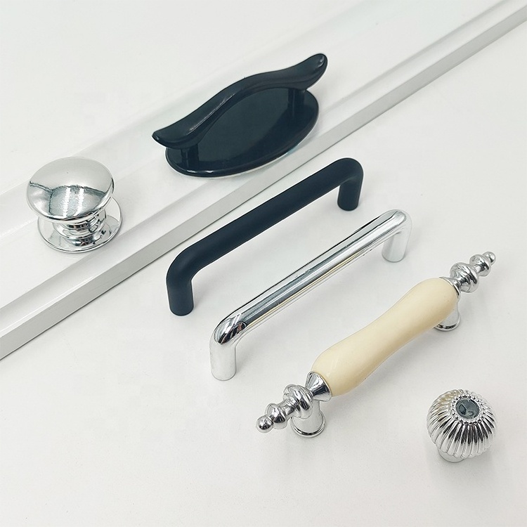 Plastic Handle Kitchen Silvery Cabinets Cupboards Dressers Furniture Pull Handle Drawer Door 3M Adhesive Knobs