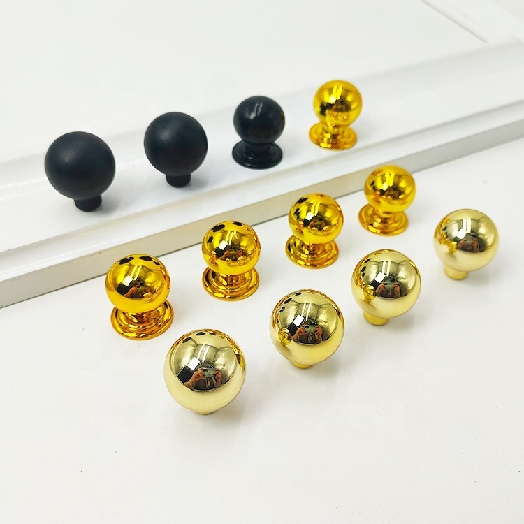 Black round Plastic Knobs Gold Ball-Shaped Hammered Handle for Furniture Dresser Kitchen Cabinet Drawers round Plastic Pulls