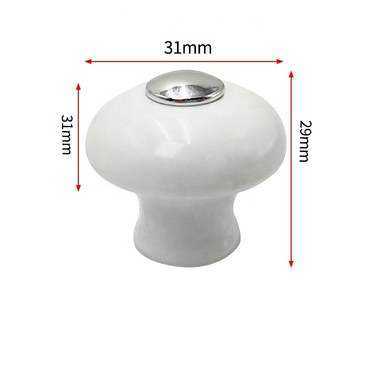 Plastic Knob and Handles Cabinet Drawer Pull Handle White Furniture Door Handles Mushroom Bedroom Kitchen Dresser Knop