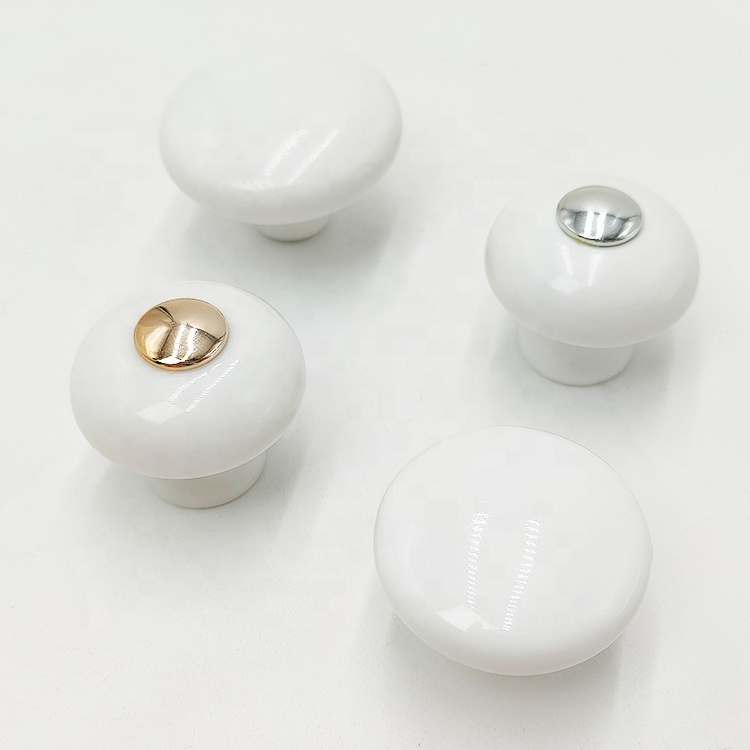 Plastic Knob and Handles Cabinet Drawer Pull Handle White Furniture Door Handles Mushroom Bedroom Kitchen Dresser Knop