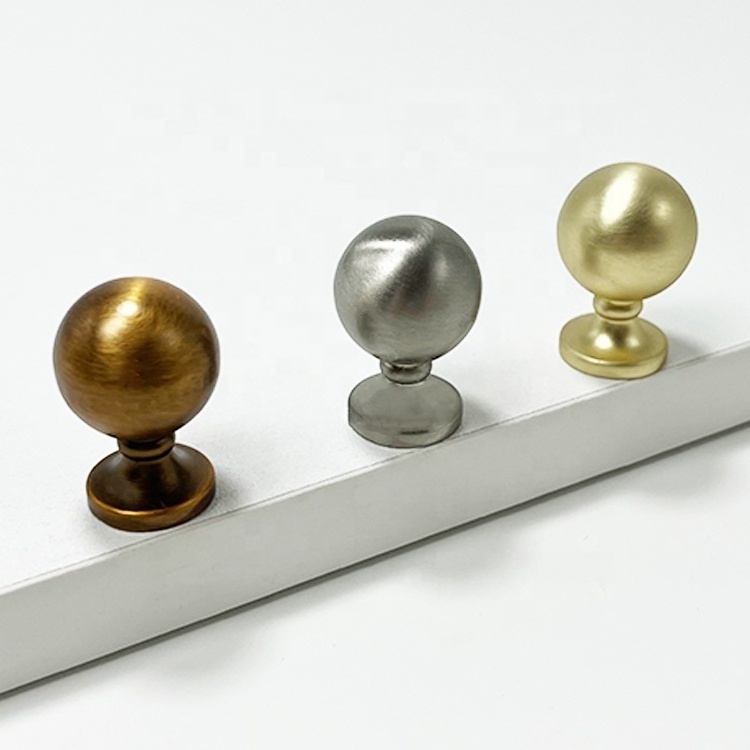 Modern Simple Style Zinc Alloy Sphere Drawer Furniture Hardware Handle Bright Chrome Cabinet Wardrobe Furniture Door Pull Handle