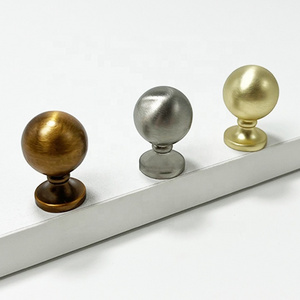 Modern Simple Style Zinc Alloy Sphere Drawer Furniture Hardware Handle Bright Chrome Cabinet Wardrobe Furniture Door Pull Handle